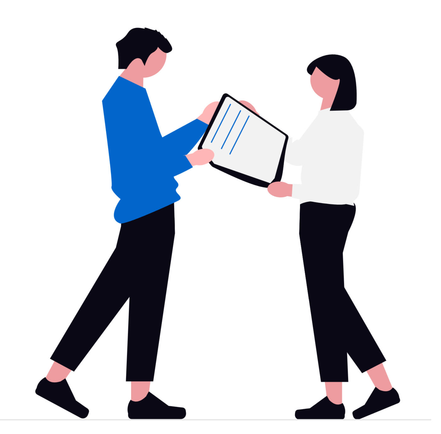Illustration of researcher analysing data and presenting results, symbolising Clarifi’s content-translation expertise.