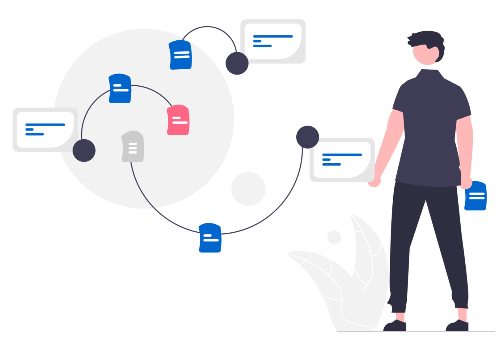 Clarifi Ghostwriting Illustration of person typing blog post on laptop, symbolising Clarifi’s thought-leadership writing support.